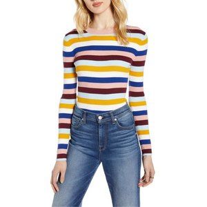 NWT Nordstrom Halogen Striped Ribbed Knit Sweater